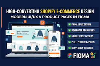 design ecommerce shopify website, UI UX and product page in figma