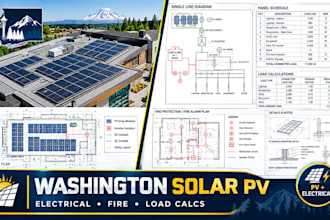 create washington solar pv permit drawings fire protection load calculations