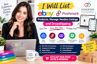 ebay poshmark products manage vendoo listings dropshipping virtual assistant
