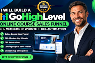 build a gohighlevel online course sales funnel ghl membership website workflow