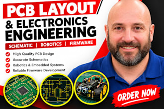 design pcb layout, electronics engineering, schematic, robotics and firmware
