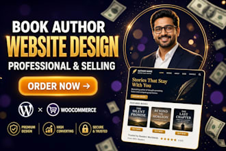 build modern book author website or ebook author website, book landing page