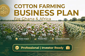 create great cotton farming business plan for investors
