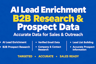 provide ai lead enrichment, b2b research and accurate prospect data for sales