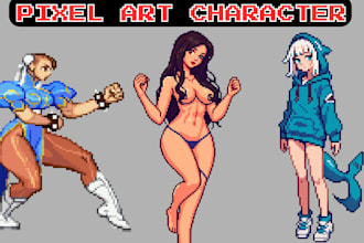 draw nsfw pixel art scifi platformer 2d game art sprite sheets retro game assets
