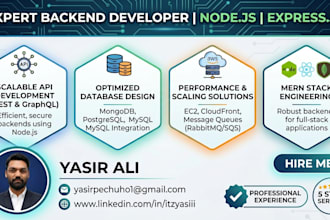 develop nodejs express backend and rest API server