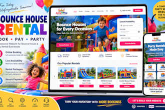 design a bounce house rental and party rental website
