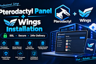 install pterodactyl panel and wings on your vps