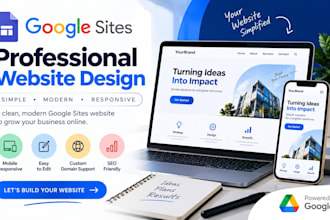 design a professional google sites website for business landing page responsive