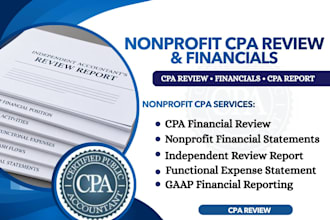 perform nonprofit CPA financial review and prepare financial statements