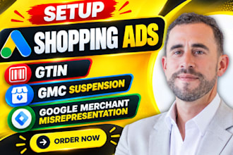 setup shopping ads fix gtin gmc suspension google merchant misrepresentation