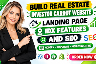 build real estate investor carrot website, landing page, idx features and SEO