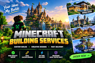 create detailed, creative, and custom minecraft builds, castles, cities