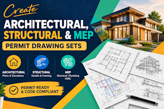 create architectural, structural and mep permit drawing sets