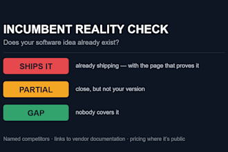check which competitors already ship your software idea, with doc links