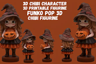 create 3d chibi anime figurine funko pop 3dbobblehead stl model for 3d printing
