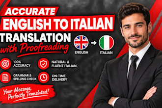 accurate english to italian translation by native speaker with proofreading