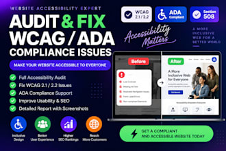 do a full accessibility audit and fix wcag ada compliance issues