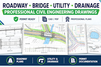 design roadway bridge utility drainage and permit drawings