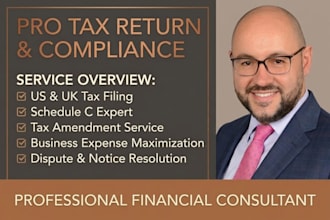 file US tax return, schedule c, and handle tax amendment
