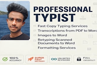 do  first typing job, retype PDF documents into word