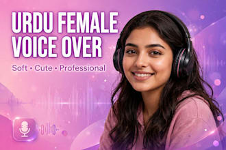 do professional urdu female voice over for youtube ads and narration