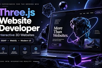 develop a modern 3d website using threejs and gsap