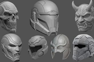 do 3d mask 3d helemt cosplay mask, futuristic helmet mask model