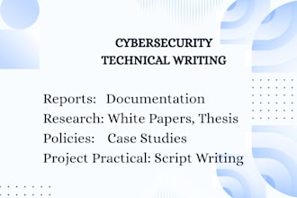 do cybersecurity research, projects, and technical documents