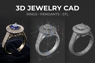 3d cad jewelry design, 3d modeling, ring, pendant,  zbrush and 3d printable stl