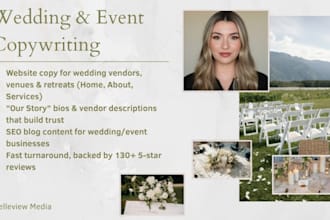 write wedding and event website copy