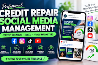 manage credit repair social media, create content and promote videos