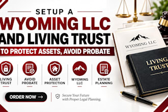 setup a wyoming llc and living trust to protect assets, avoid probate