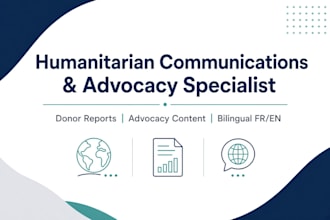 write humanitarian advocacy content and donor reports
