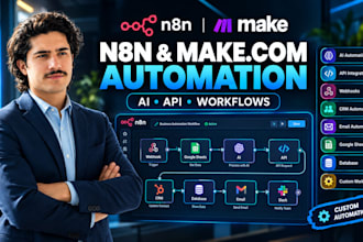 build custom n8n ai automations and make com workflows
