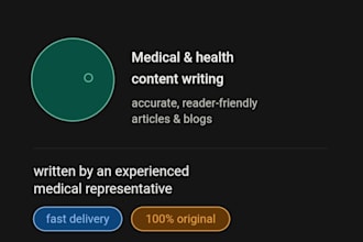 write medical and health content articles
