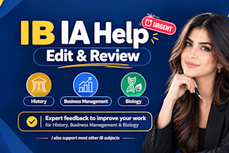 offer ib history, business management, biology ia edit and review