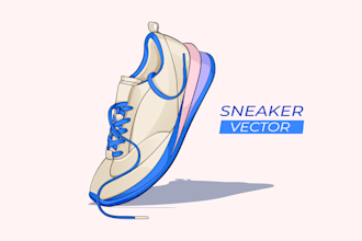 draw minimalist sneaker vector art