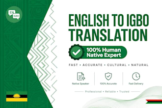 translate english to igbo and igbo to english accurately