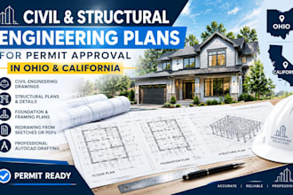 be your civil and structural engineer for ohio, california permit approval