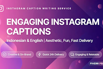 write aesthetic and engaging instagram captions for your brand