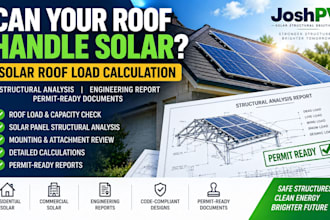 calculate solar roof loads and structural analysis for permit