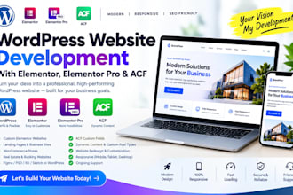 develop and create wordpress website with elementor and acf or elementor pro