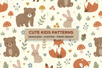 design cute seamless patterns for kids and babies