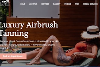 design wix spray tanning website wix med spa website salon booking website