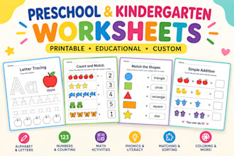 create preschool worksheets, kids worksheets, activity worksheets for amazon kdp