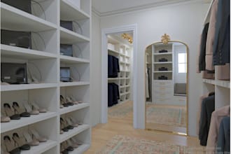 design your walk in closet interior 3d render