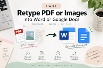 retype PDF or images into word or google docs
