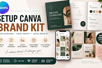 setup canva brand kit brand guidelines visual identity brand social media kit