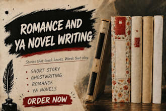 write romantasy, romantic comedy, true story, dramedy and young adult fiction